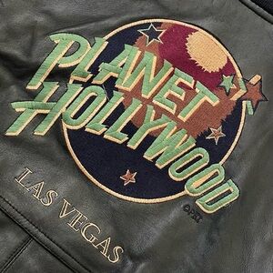Vintage 90’s Planet Hollywood Las Vegas Leather Bomber Jacket | Size M